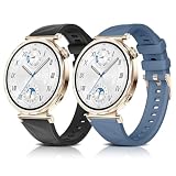 [KeeFos] 18mm バンド Huawei Watch GT6 41mm/GT5 Pro 42mm/GT5 41mm/GT4 41 mm/Huawei Watch 5 42mm対応 交換バンド スポーツ 調整簡単 男女兼用 シリコン製 マグネット付き スポーツ ストラップ 替えベルト 柔らかい 交換ベルト(ブラック+ブルー)