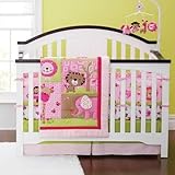 ベビーガールズSweet Safari 6pcs Crib Cot寝具セット