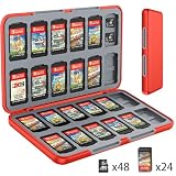 Switchゲームカードケース 24枚 switch ゲームカードケース スイッチ専用 ゲームカード収納ケース (red)…