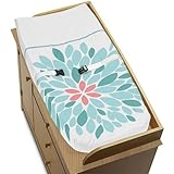 Sweet Jojo Designs Baby Changing Pad Cover for Modern Turquoise and Coral Emma Collection [並行輸入品]