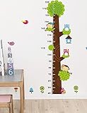 Yosoo Growth Chart Monkey Cartoonツリー高さチャート壁ステッカービニールデカール装飾ステッカー取り外し可能なホームデコレーション