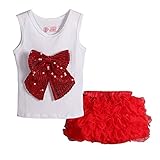 Pettigirl女の子ツーピース 上下 クリスマス服セット チュールスカート パーティー [並行輸入品]