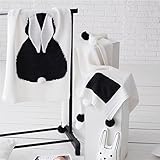 Morninggold ベビーブランケット ウサギ 軽量設計 車、ベッド、ソファー コットン 選べる7色 (ブラック)