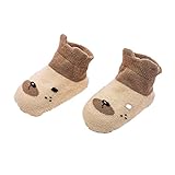 子供 靴下 キッズ ソックス 綿 男の子 靴下 通園 通学 秋冬 1足組 (ブラウン, S)