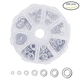 INCREWAY 280pcs 7サイズステンレス鋼 平ワッシャ Assortmentキット：M2 M2.5 M3 M4 M5 M6 M8