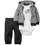 カーターズ carter's 男の子用ダークグレーI'm one HAPPY CAMPERフード付きジャケット上下3点セット (3months(55-61cm)) [並行輸入品]
