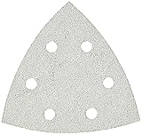 Bosch SDTW062 Detail Triangle, Hook & Loop Sanding Sheet, White, 60 Grit, 25 Pack by BOSCH