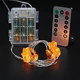 Xcellent Global Halloween Pumpkin LED String Lights Fairy String Lights Battery operated remote cont