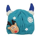 ベビーニット冬暖かい帽子/キャップ6-28ヶ[スノーフレーク、ブルー]