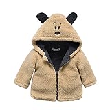 ALLAIBB コート 冬用 裏起毛 ベビー服 防寒着 ジャケット 厚手 フード付き お出かけ 男の子 女の子 size 100 (カーキ)