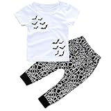 MIOIM 欧米風ベビー服 上下セット シャツ アルファベットパターン メガネ柄 男女兼用 Tシャツ+パンツ 2点セット かわいい クール 綿
