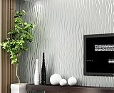 GDXRB 壁紙不織布の壁紙現代的なミニマム波の泡ストライプ壁紙の寝室のリビングルームテレビの壁紙10 * 0.53（M） (Color : Light gray)