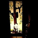 Thai Vintage Handmade ASIAN Oriental Handcraft LOVELY PANDA Lighting Bedside Table Light or Floor Wo
