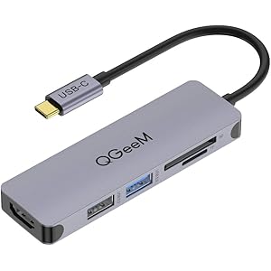 QGeeM USB C ハブ,USB Type C HDMI アダプター,5-in-1 4Kドッキングステーション USB C-USB 3.0,SD/TFカードリーダー,MacBook Pro 2018/ipad Pro/ChromeBook/Dell/XPS/Surface Goなどに対応