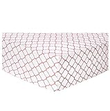 Baby Girl Coral Quatrefoil Deluxe Flannel Fitted Crib Sheet Nursery Decor by Trend Lab [並行輸入品]