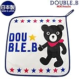 mikihouse Double_B(ミキハウスダブルB)ブラックベアループ付きハンドタオル ---,アイボリー