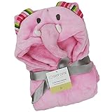 EMORTIA ベビー ポンチョ ふわふわ タオル ブランケット 柔らかい 気持ちいい どうぶつ かわいい フード付き (ゾウ)