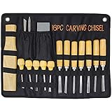 Lulu Home 木製彫刻ツール 16ピース プロフェッショナル彫刻ナイフツールセット 木工用 プレミアム木製ハンドル チゼルガジェ砥石付き
