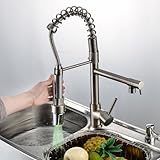 Aeroカタツムリ現代キッチン蛇口ニッケルブラシ仕上げシングルハンドルLED pull-out注ぎ口ミキサータップ衛生器具