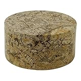Eirenne Collection Circular Keepsake Box - Fossil Stone - 5 diam. x 2.75H in. by Designs by Marble C