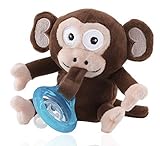 Nuby Natural Flex Cherry Pacifier with Snoozie Combo Set Monkey 0-6 Months [並行輸入品]
