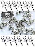 【Crystal Drop】ヒートン 真鍮 挿入式 4x8mm シルバー100個 アクセサリーパーツ ハンドメイド 手芸 金具 DIY クリスタルドロップ