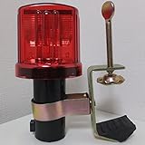 色いろソーラー工事灯/単管等取付金具セット・幅80mm（赤カバー/点滅・赤）