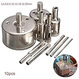Sndy Drillpro HS2 10 個3? 50 mm ダイヤモンドドリルビット穴ガラスセラミック大理石タイルのセットを見た