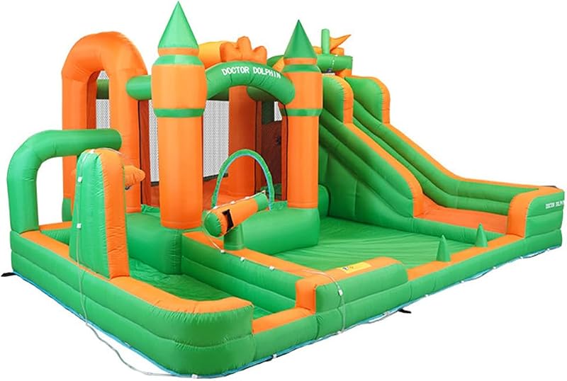 Bounce House Air Play Equipment, Large Pool, Large Play Equipment, Slide, Water Slider, Ball Pool, Jumping Bench, Fluffy Play Equipment, Trampoline, Water Play, For Kids, Home, With Blower Included