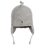 ラルフローレン　Ralphlauren メリノウール　イヤーフラップ付きニット帽　グレー [並行輸入品]