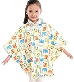 しあわせ倉庫 フクロウの キッズ レインポンチョ カッパ 子供 通学 通園 ポーチ付き (動物ズ)