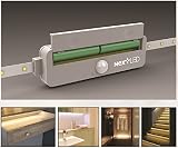 nextledモーションセンサーLEDストリップライト、スティックオンワイヤレス電池式48 LEDナイトライト、3-foot、コードレスキャビネット下ライト、ポータブルワードローブライト Single