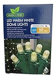 Wilson & Fisher Indoor Outdoor LED Warm White Dome Lights With Green Wire, 50 Lights, Lighted Length
