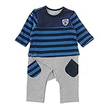 ニシキ P2971 Bon chou chou ボンシュシュ 重ね着風前開きカバーオール 70 B・ブルー