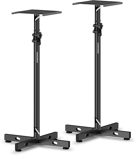 ECHOGEAR Bücherregal-Lautsprecherständer – Vibrationsabsorbierend, Für Klipsch, JBL U.a., Bis 9 Kg, Schwarz