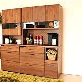 【日本製】105cm幅ダイニングボード ブラウン 完成品