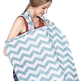 FicBox Breast Feeding Nursing Cover Made By Cotton (Blue Wavy) by FicBox