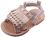 C-Princess 可愛い 子供靴　ベビー シューズ 赤ちゃん サンダル 真夏靴 歩行靴 マジック留め フリンジ 女の子 幼児 滑り止め カジュアル (11cm, Bゴールド)