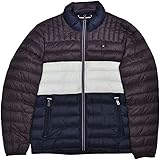 (トミーヒルフィガー) TOMMY HILFIGER パッカブルクラシックジャケット 中綿ジャケット トリコロールカラー アウター ナイロン ジャケット メンズ ブラック 収納バッグ付き [並行輸入品]