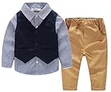 FireflyShop 男の子 フォーマル スーツ 3点セット ベビー 長袖 男児 子供服 結婚式 初節句 宮参り 出産祝 (80)