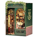 CuteBee DIY クリスマスス ブックヌック キット ドールハウス キット BookNook ミニチュア ハウス キット 適用 ティーンエイジャー 成人し に使用される 本棚装飾 卓上オーナメント 創造的なギフトと クリスマスプレゼント 装飾品 LEDライト+回転オルゴール付き (クリスマススターウィッシュストア)