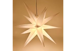 スターバーストライト 60cm TN-3087 ソーラーパネル付き 星型イルミネーション Maria’s Star マリアの星 3ｍコード 屋内外使用 防水IP44 (ホワイト, 1個)