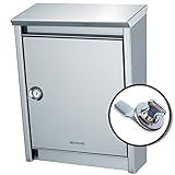 brabantia (ブラバンシア) B110 郵便ポスト 北欧 おしゃれ 壁掛けタイプ 鍵付き ポスト 郵便受け ステンレス (専用レバーハンドルカチャっと付き)