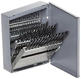 Chicago Latrobe 159 Series High-Speed Steel Short Length Drill Bit Set In Metal Case, Black Oxide Fi