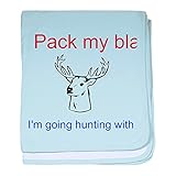 CafePress – パックMy Blanky Going Hunting W / Daddyベビーブランケット – スーパーソフトベビー毛布、新生児おくるみ 標準 ブルー 050677473925