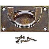 3-5/8 inx 2 inH Recessed Pull, Antique Brass by Rockler