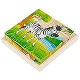 Zebra 16 Grains 3d Six Facesペイント子供の教育パズルブロック木製おもちゃ