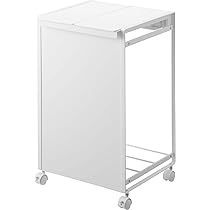 新品 tower 蓋無し 目隠し 分別ダストワゴン 2分別 ホワイト　レジ袋用 Amazon｜蓋付き 目隠し 分別 ダストワゴン 2 分別 ホワイト 約