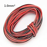 0.1mm²-2mm² 1m赤&黒自動車ハーネス16AWG铜電線LEDテープ 拡張オーディオスピーカーライン (1.0mm²)