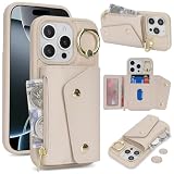 for iPhone 16 Pro ケース アイホン 16Pro 背面フリップ 手帳型 360°回転 携帯カバー for iPhone16Pro Case SunYoo ICカード コインポケット ストラップ付き カード 収納 小銭入れ ファスナーポケット付き ピンク